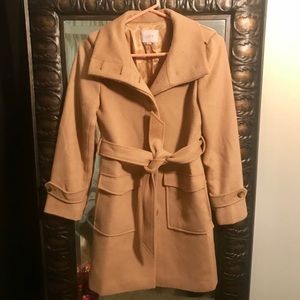 Loft- Tan Wool Trench Style Jacket- Size XS Petite
